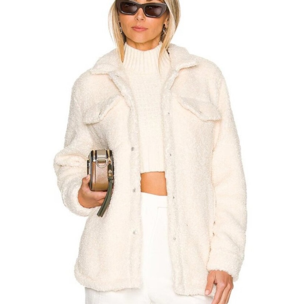 Blanknyc Sherpa Shacket Jacket Shortbread